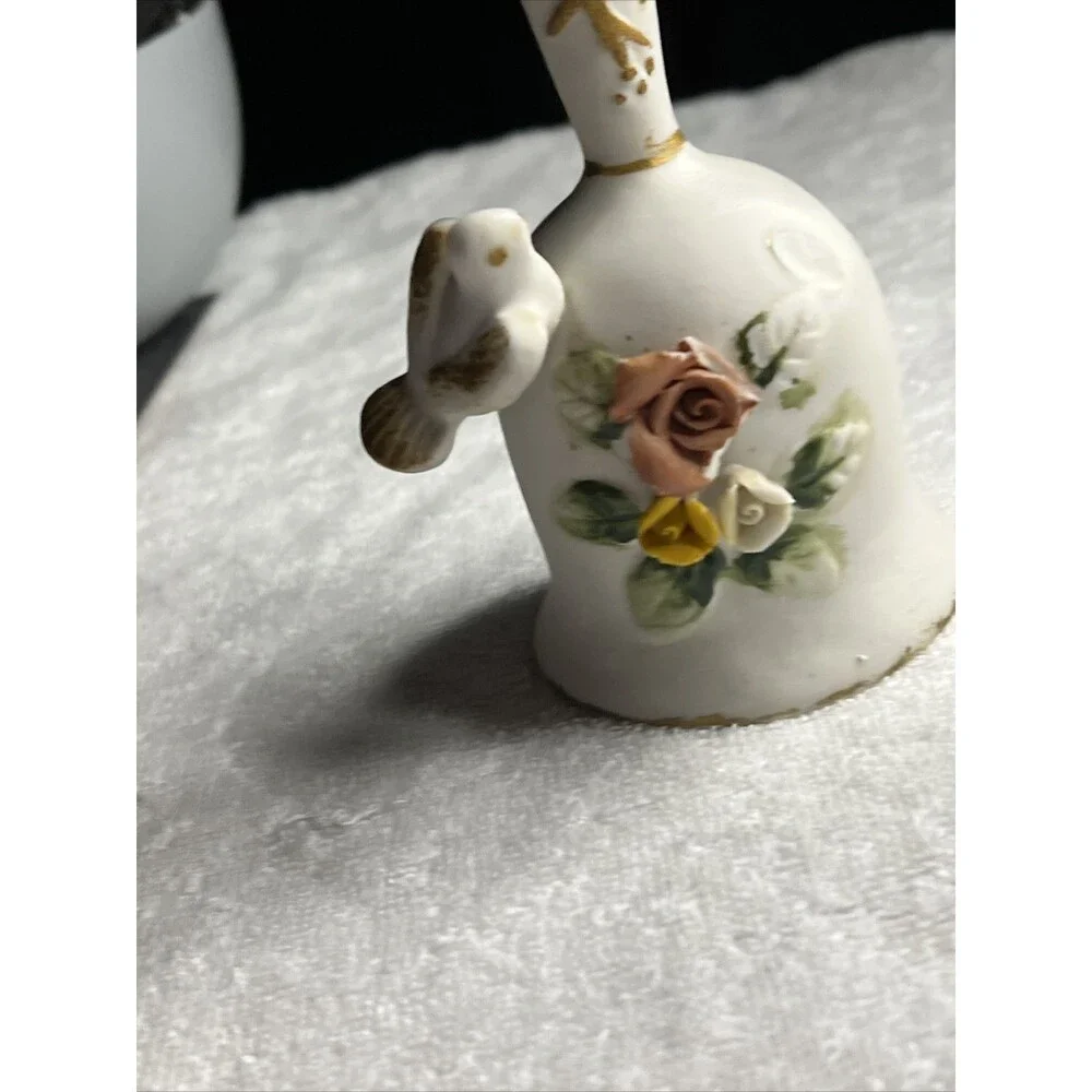Ceramic Bell Bird Figurine Used 1980s